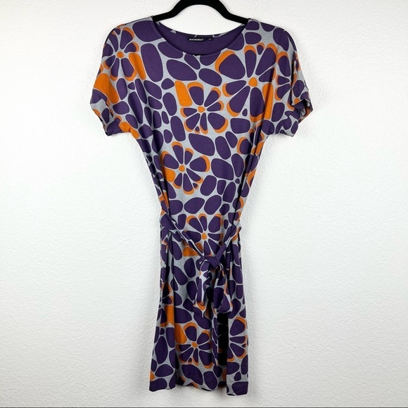 MARIMEKKO Steppi Jersey Dress with Removable Tie Belt, Purple Orange, XXS - Picture 4 of 10
